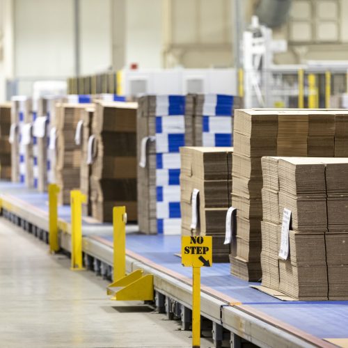 boxes in factory